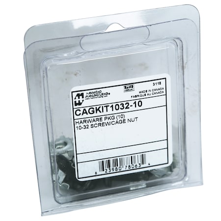 Hammond 10-32 Cagnuts & Screws, 10-Count CAGKIT1032-10
